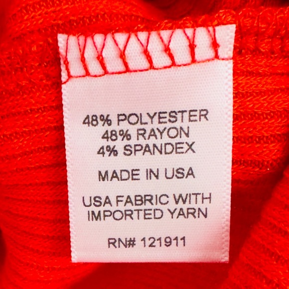 LNA - CORI LONG SLEEVE RIBBED SWEATER PEEKABOO CHEST CUFF WRISTS TOMATO RED 1X - Picture 10 of 11